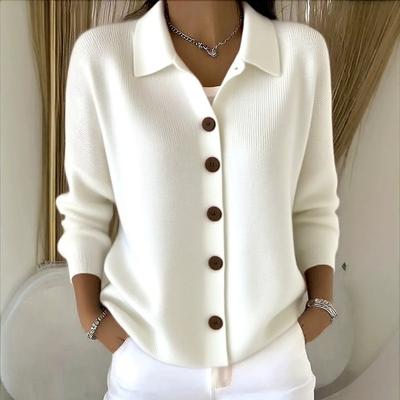Women S Loose Knit Cardigan V Neck Long Sleeve Solid Color Outerwear