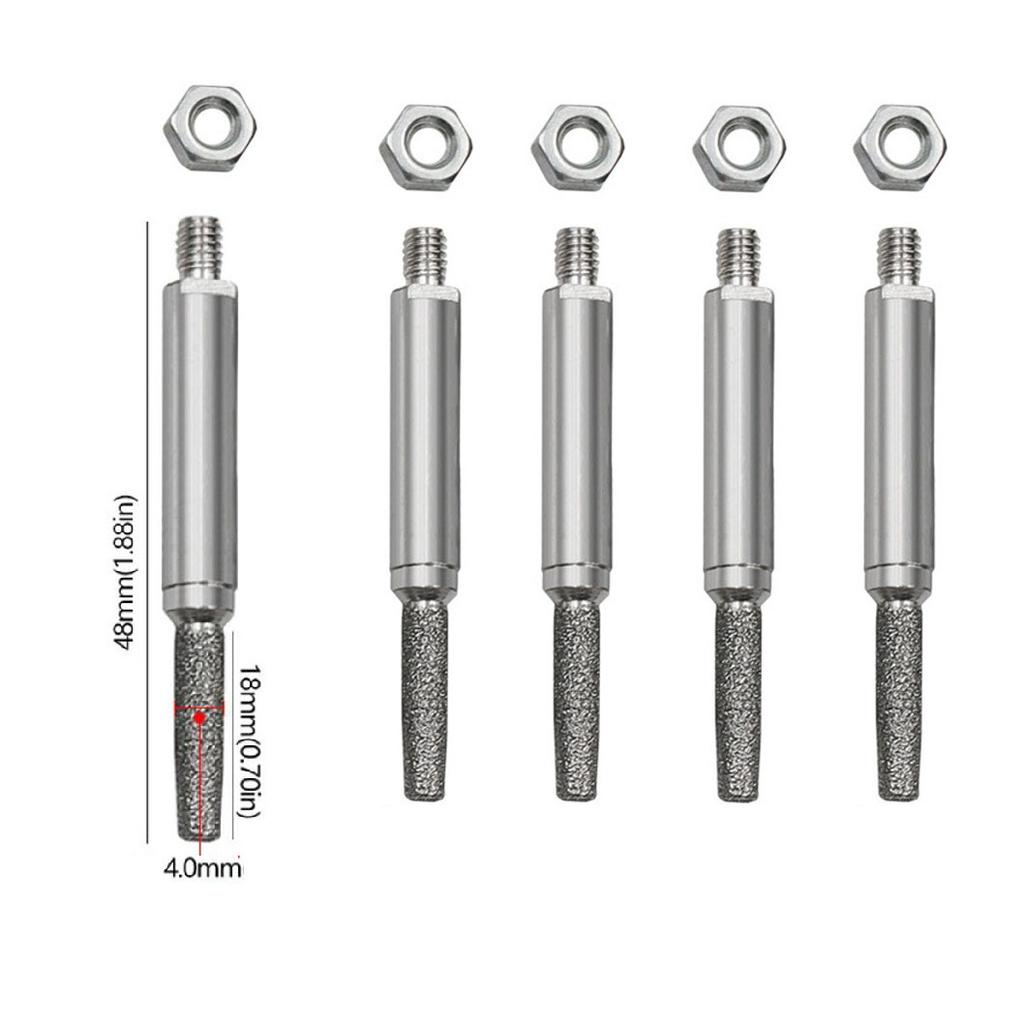 5PCS 4/5/6mm Grinding Head Cylindrical Burr Chainsaw Sharpening Kit Sharpener Grinding Head For Metal Processing CNC Machining
