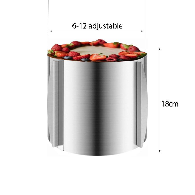 Stainless Steel Telescopic Mousse Ring Mold Anti-rust Adjustable and 1 Roll Thickened Cake Edge Transparent Cake Collar