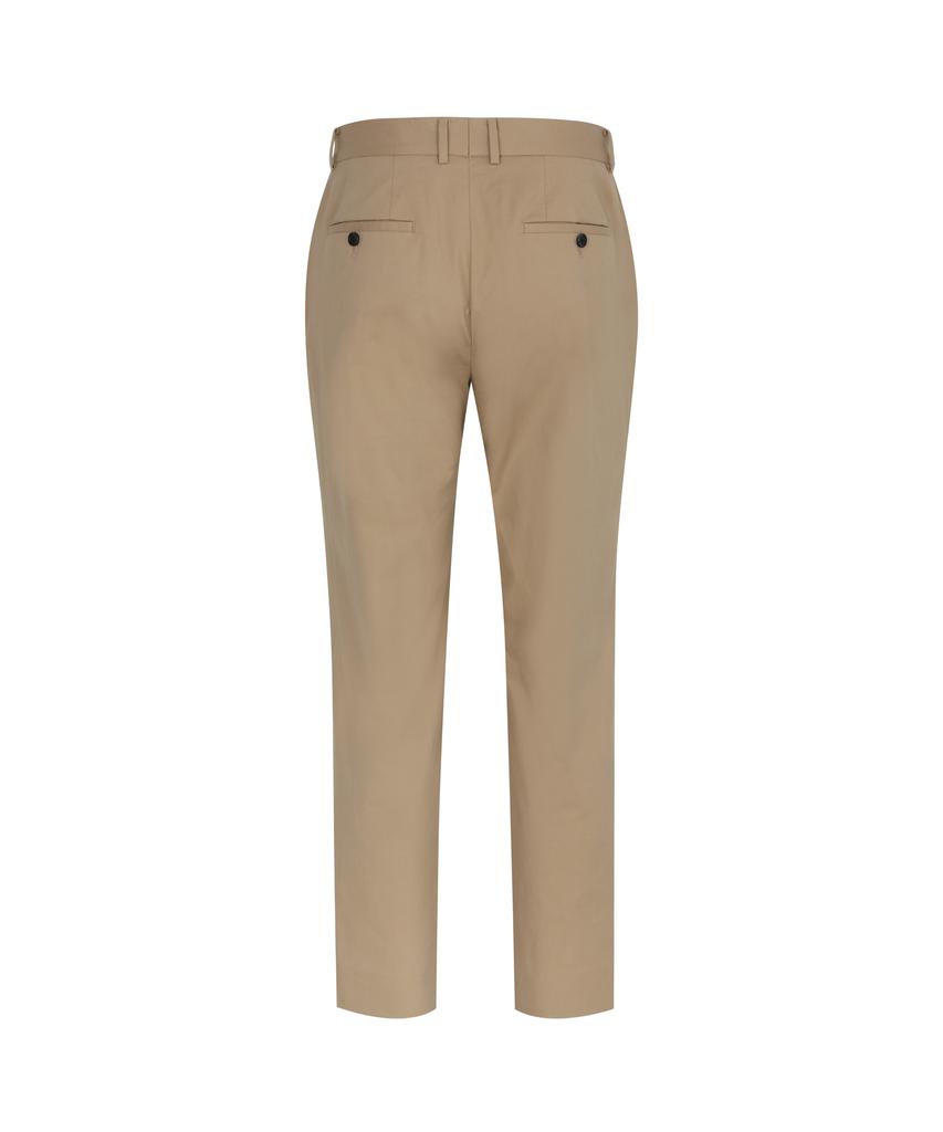 SOLEW Cotton Tapered Single-Pleat Pants_Beige