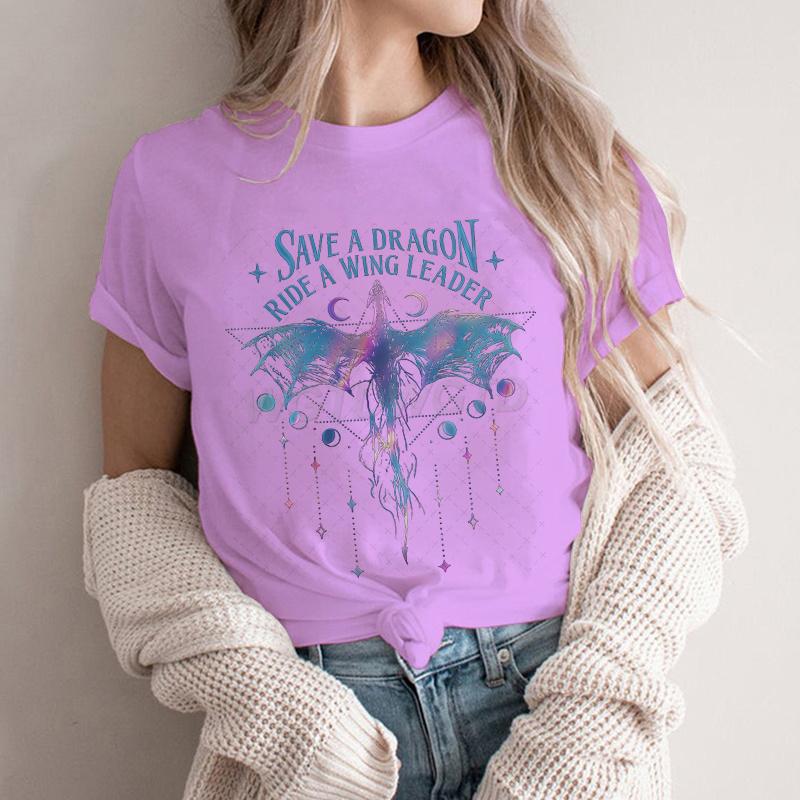 New Spring Onyx Storm Tshirt Women Short Sleeve Save A Dragon Ride A Wing Leader Basic Shirt Vintage Dragon Fashion Tshirt