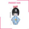 Figura Decorativa Japonesa de 9 cm, Estilo Kabuki, de Madera para Mesa o Oficina.