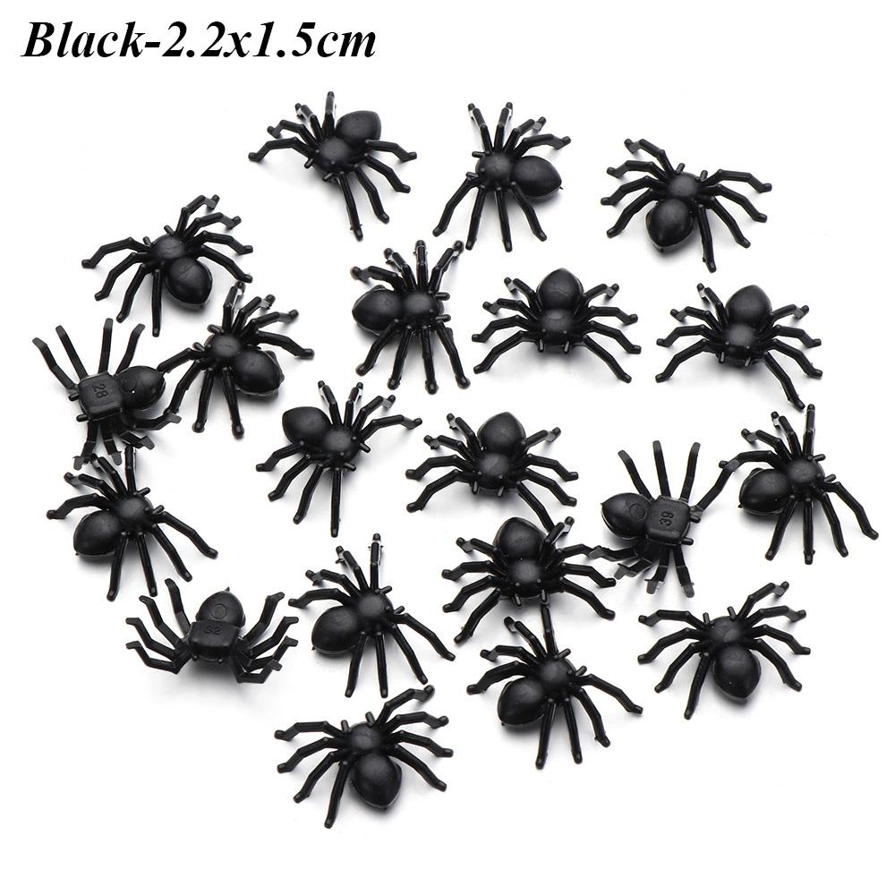 5/20Pcs Horror Black Spider Halloween Decoration Haunted House Spider Web Bar Party Decoration Supplies Simulation Tricky Toy