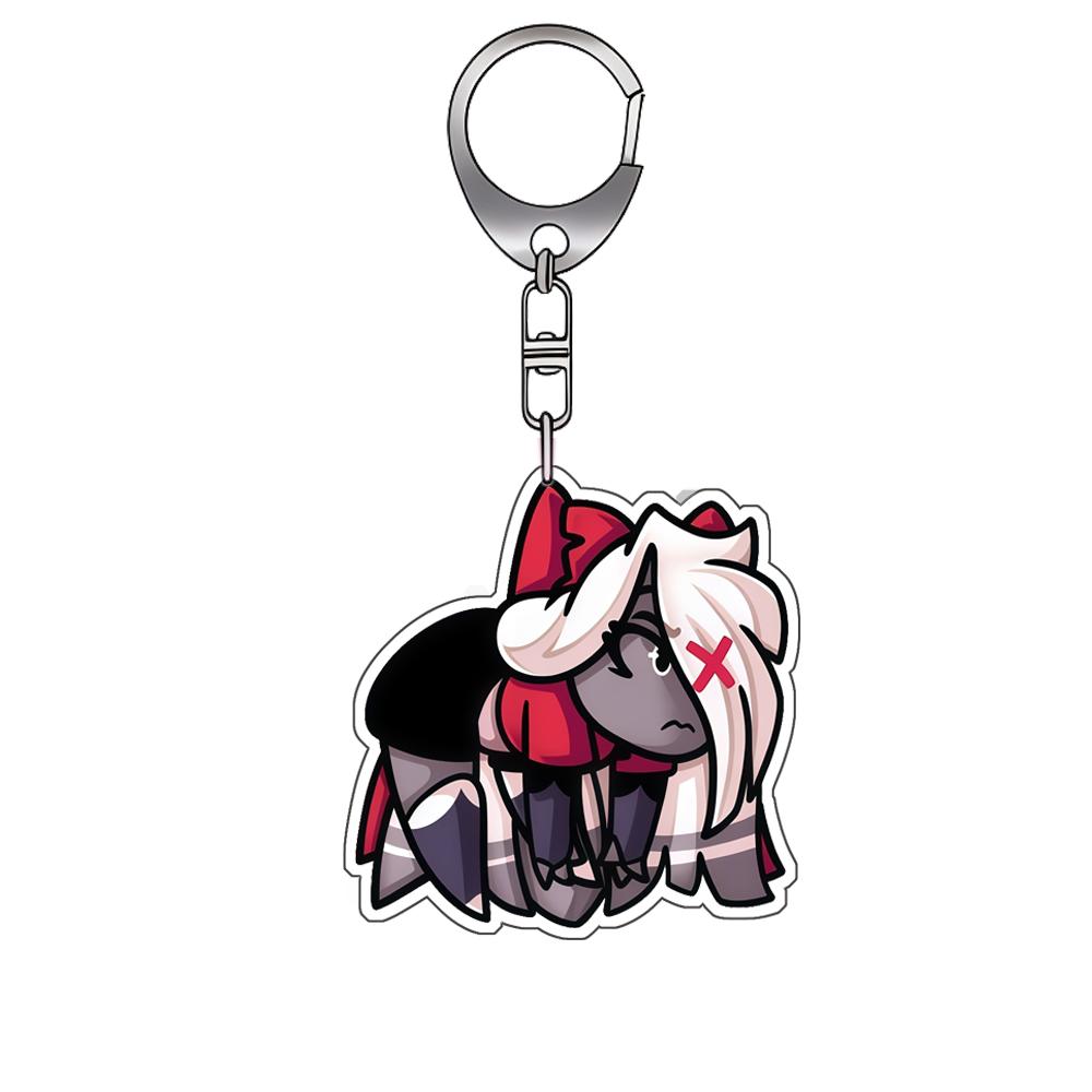 

Q Version Anime Characters Acrylic Keychain for Charlie Husk Angel Dust Backpack Pendant Anime Decoration Collection Gift Toy