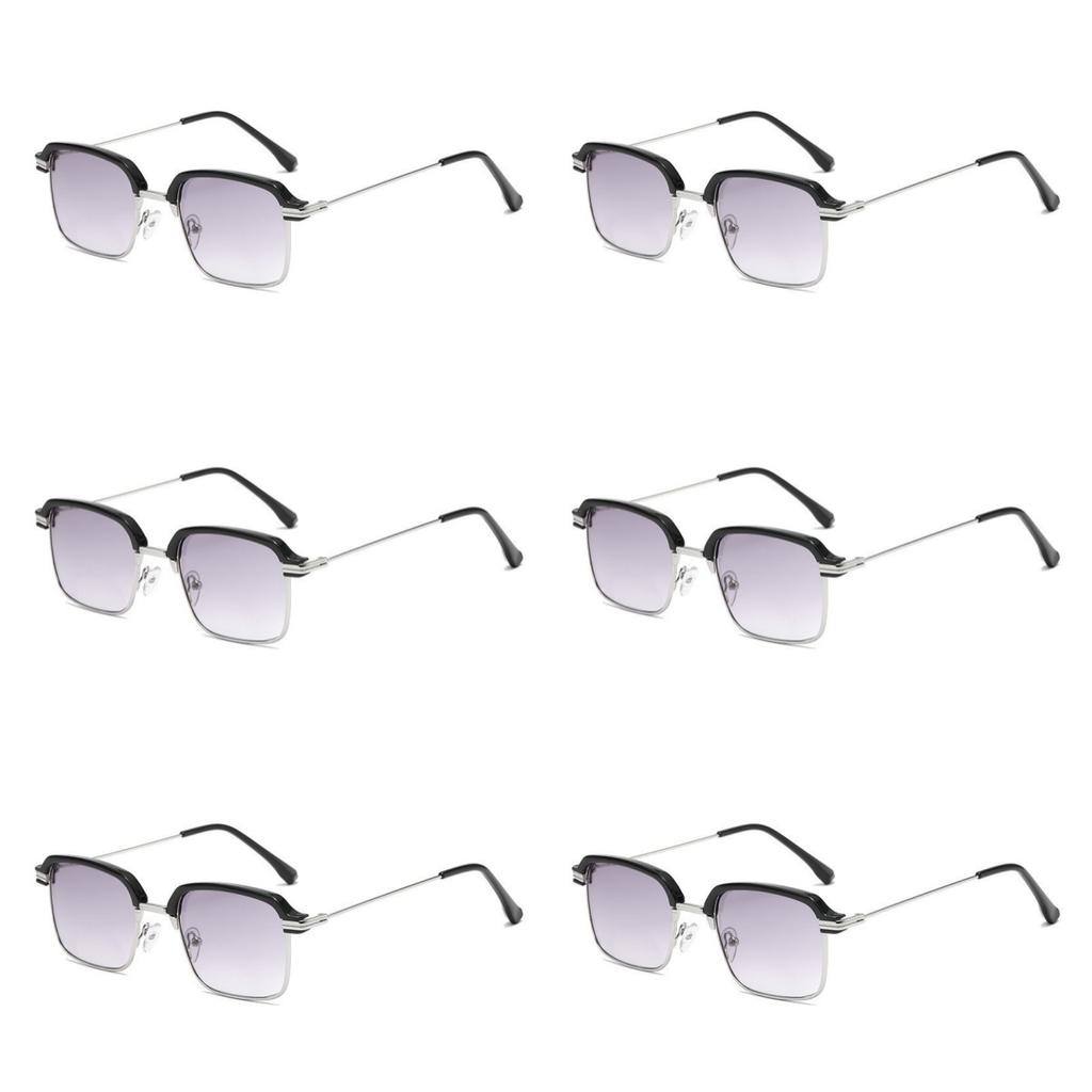 6PCS Anti-Blue Light Dual-Use Presbyopic Glasses Men's and Women's Dual-Light HD Large Frame Sun Presbyopic Glasses Sunglasses