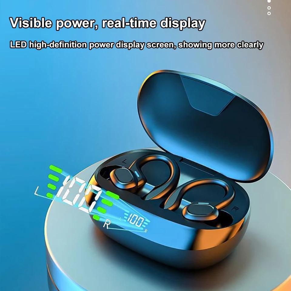 Bezprzewodowe słuchawki sportowe Bluetooth 5.3 IPX5 Słuchawki douszne Etui ładujące 300mAh Haczyki na uszy Słuchawki 3D HiFi Stereo Zestawy słuchawkowe