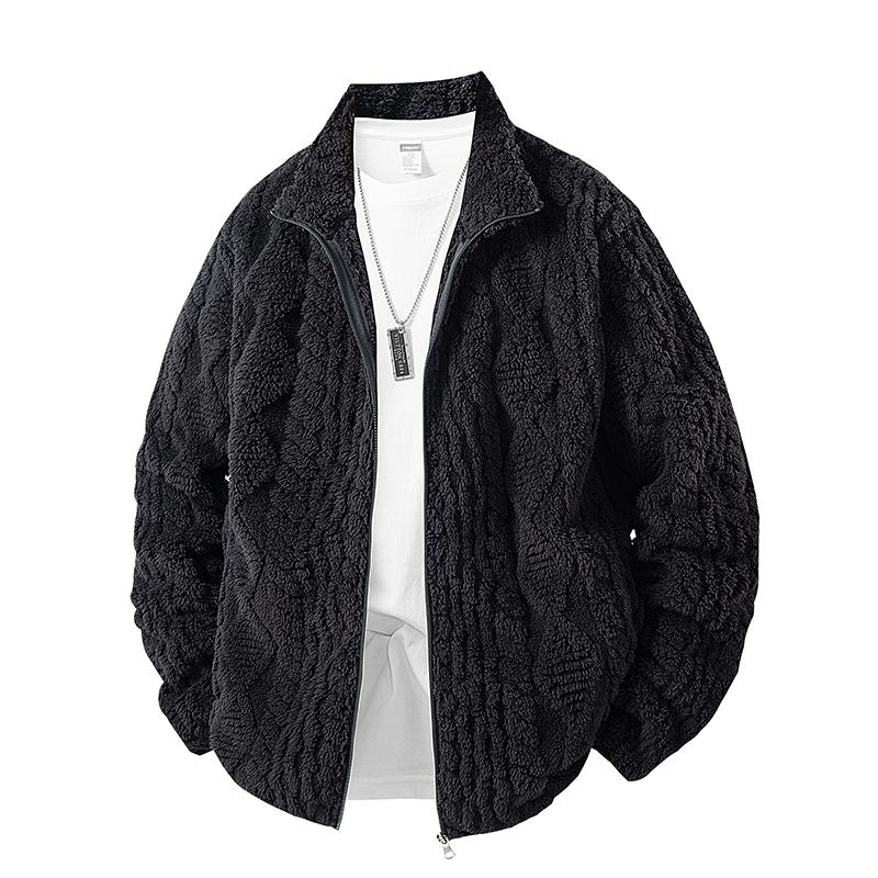 Pullover, Kapuzenpullover, Baumwolljacke ohne Kapuze, Samt-Baumwolljacke, Schicke Imitat-Lammwolljacke