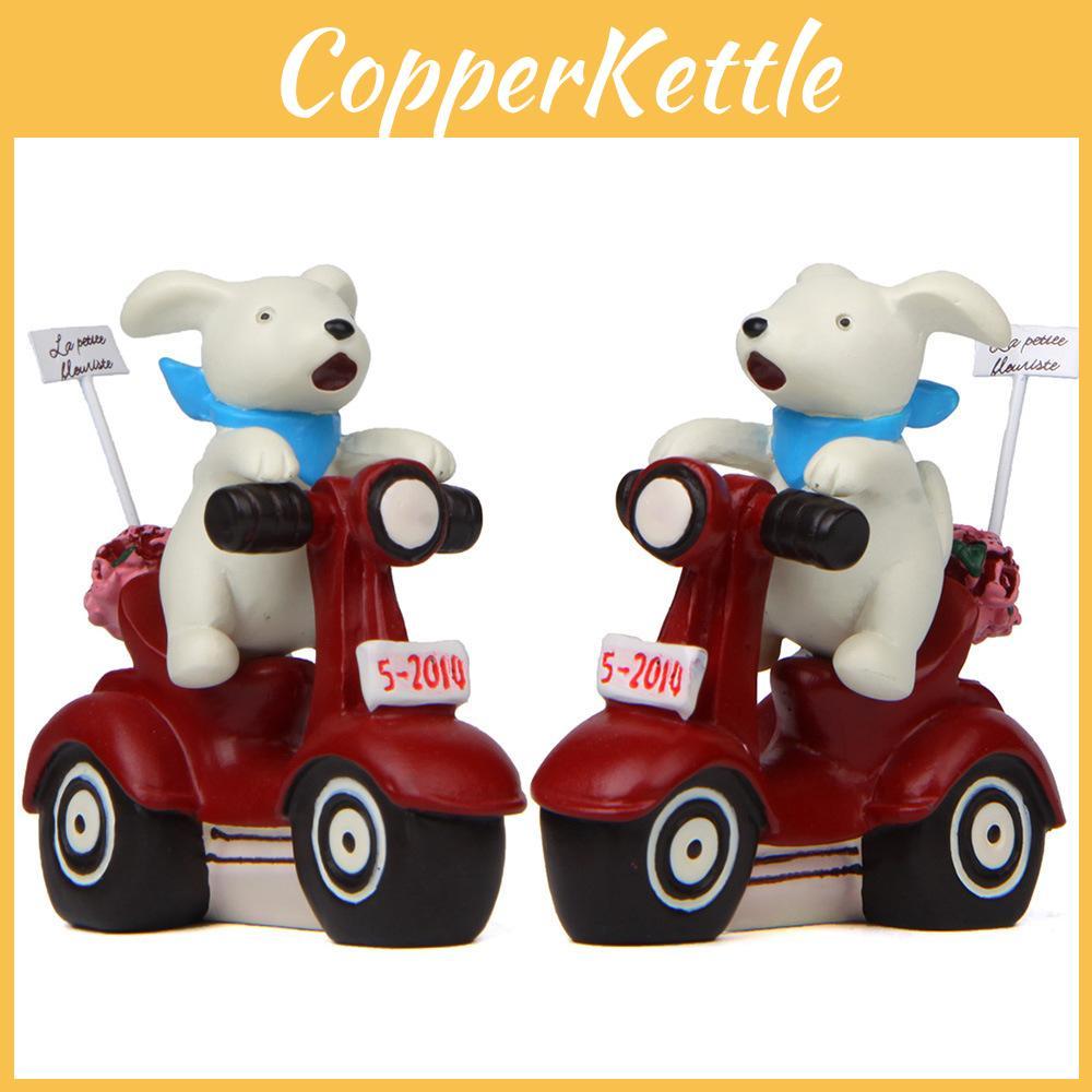 Small Resin Dog Motorcycle Plant Holder Garden Decor For Indoor Plants And Gift