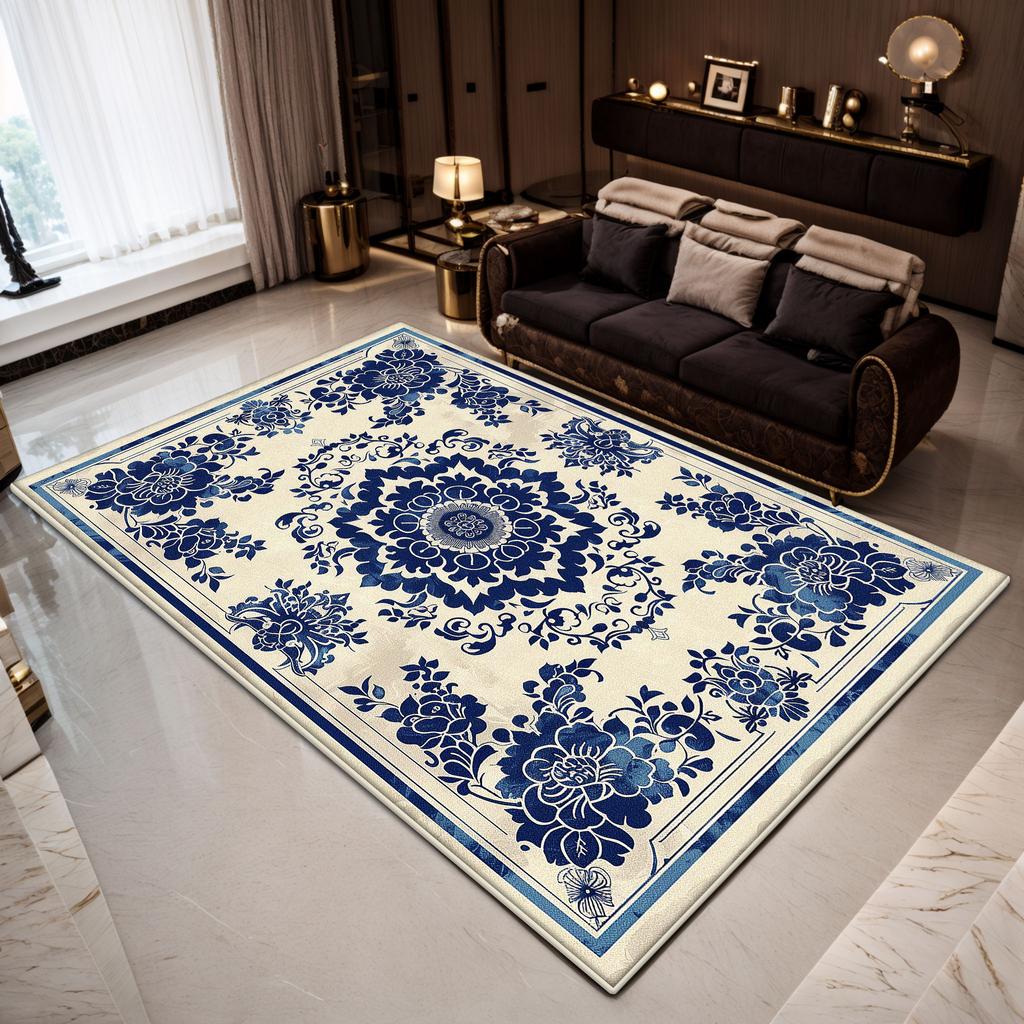 Bohemian Floral Design Home Decoration Luxury Large Rugs for Living Room Non-slip Carpet for Rooms Foldable Study Decoration Mat