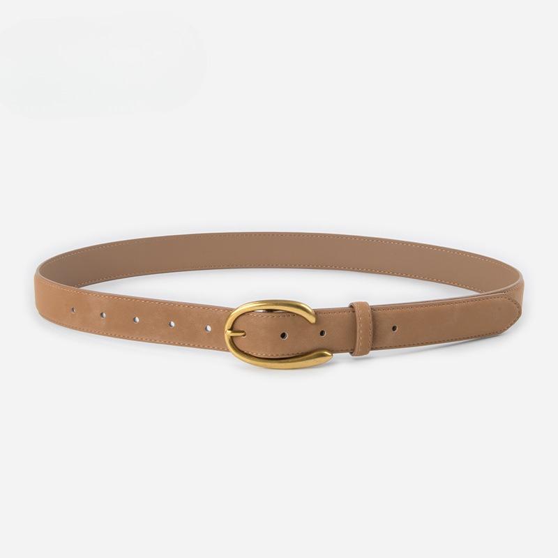 Reverse Velvet Matte Genuine Leather Women's Belt Cowhide Retro Women's High-end Style with Casual Pants Jeans Women's Belt