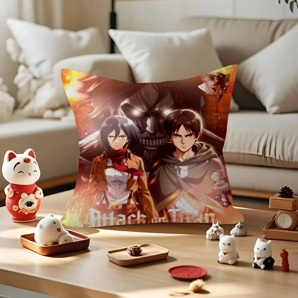 Anime Attacks On Titan   Cushion Cover Car Throw Pillow Case For Sofa Car Christmas Gift