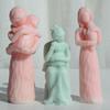 Flexible Silicone Mold Crafting Supplies Mother Hug Kid Mold Silicone Texture for Candle Crafting X3UC