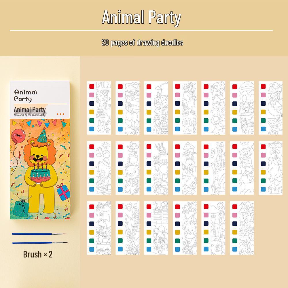 Children's Gouache Watercolor Doodle & Coloring Book with Sticky Notes
