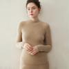 Classic Women's Cashmere Knit Pullover: Striped Half-High Collar, Solid Color, Autumn/Winter Commute Sweater