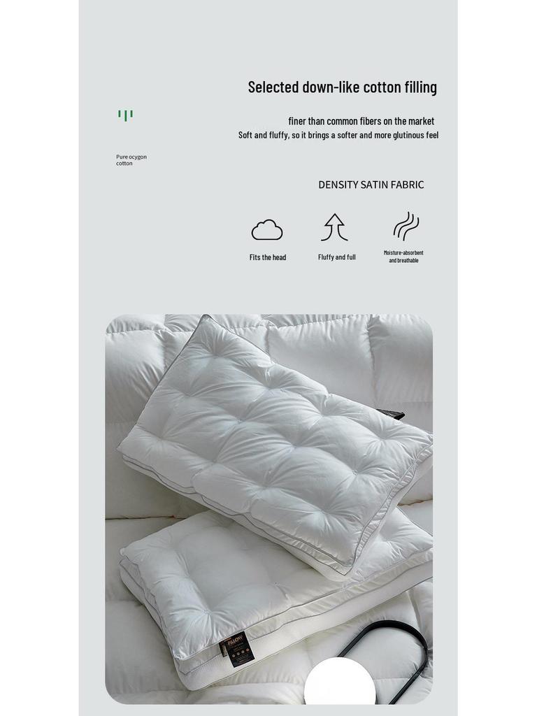 Luxus Satin Baumwolle & Seide Kissen: Ultra-weiche, bestickte 2-in-1 Nackenstütze Schlafhilfe