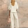 Fashionable And Sexy Women's Spring And Summer Retro Elastic Waist Strap Linen Suit Women's Fashion Color Casual Two-piece Set