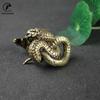 Antique Bronze Cobra Statue Ornament Zodiac Snake Miniature Figurines Copper Desktop Decoration Tea Pets Decor Accessories Craft