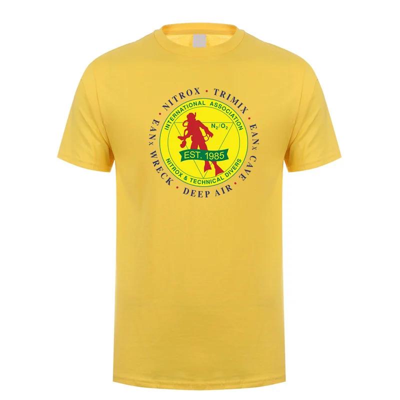 International Association of Nitrox and Technical Divers T Shirt Summer Cotton Short Sleeve Diving T-shirts Mans Gift Tees
