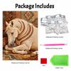 DIY Pearl Bead Art Canvas Horse Pattern Frameless Creative Craft Painting Kit for Relaxing Home Wall Decoration