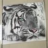 Size 3D Stereo Black and White Tiger Mural Wall Paper for Living Room TV Background Home Decor 3D Room Wallpaper