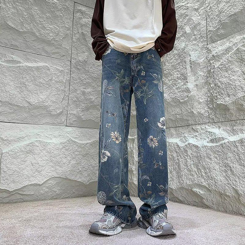 Men's Summer Retro Distressed Wide-Leg Jeans - Trendy Street Style