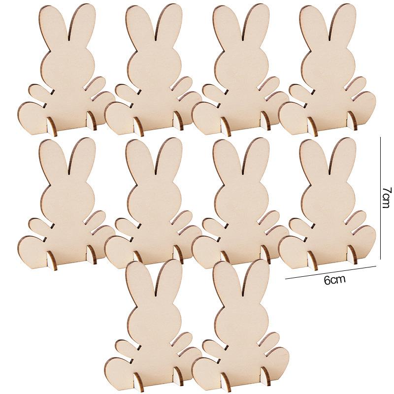 

5/10/20Pcs Wooden Easter Rabbit Ornaments Kids Handmade DIY Painting Toy Gift Happy Easter Party Home Decoration Supplies 2026 5Pcs