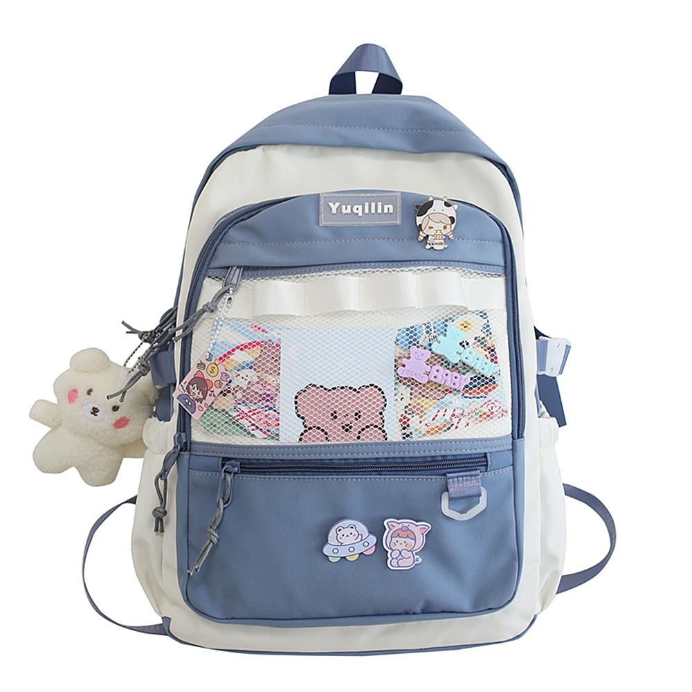 Kawaii Backpack with Pins Kawaii School Backpack Cute Aesthetic Backpack Cute Kawaii Backpack for Teenage Girls Trave