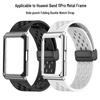 Compatible with Huawei Band 11 Pro: Metal Frame and Hole Style Folding Clasp Watch Strap.