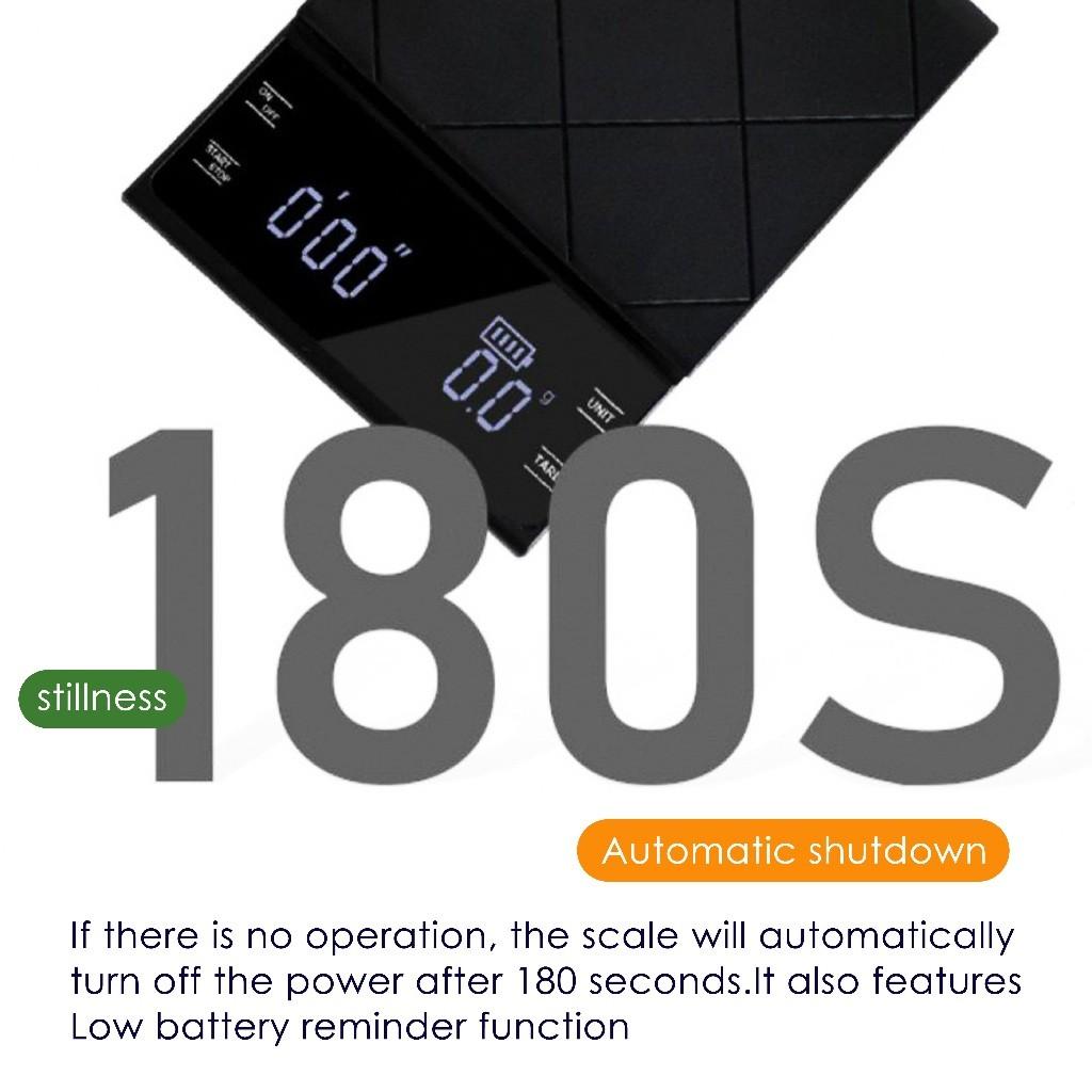 3KG/6.6LB Pour Over Drip Coffee Multifunctional Precision Food Scales  LED Screen Smart Kitchen Baking Scale Electronic Scale