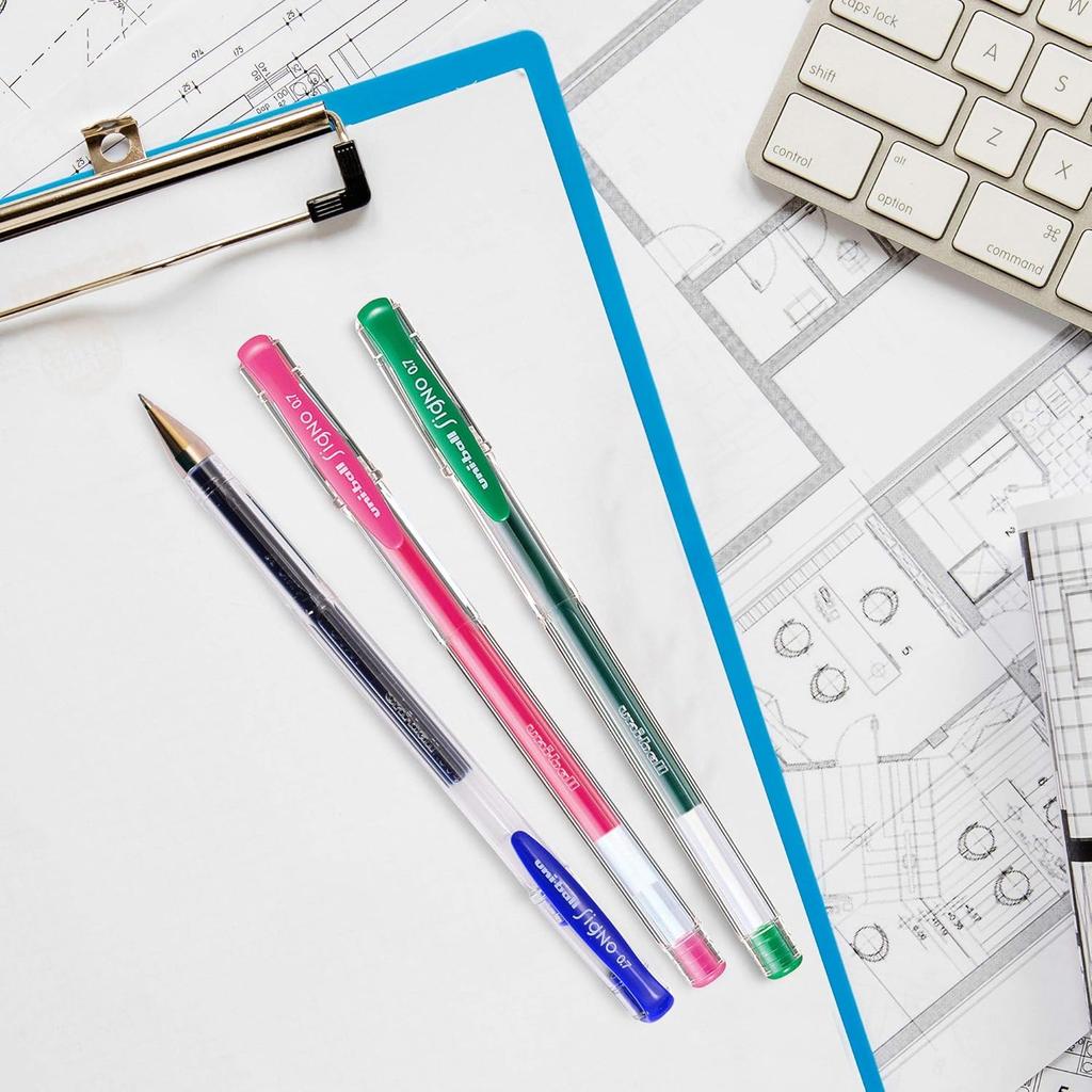 Uni-ball Signo UM-100 Gel Pens 0.7mm Blue Ink Pack of 6 for Office, School & Home Use