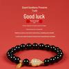 Women's Black Obsidian Gourd Bracelet - Year of the Rat Lucky Charm, Imitation Hetian Jade, Original Couple Gift.