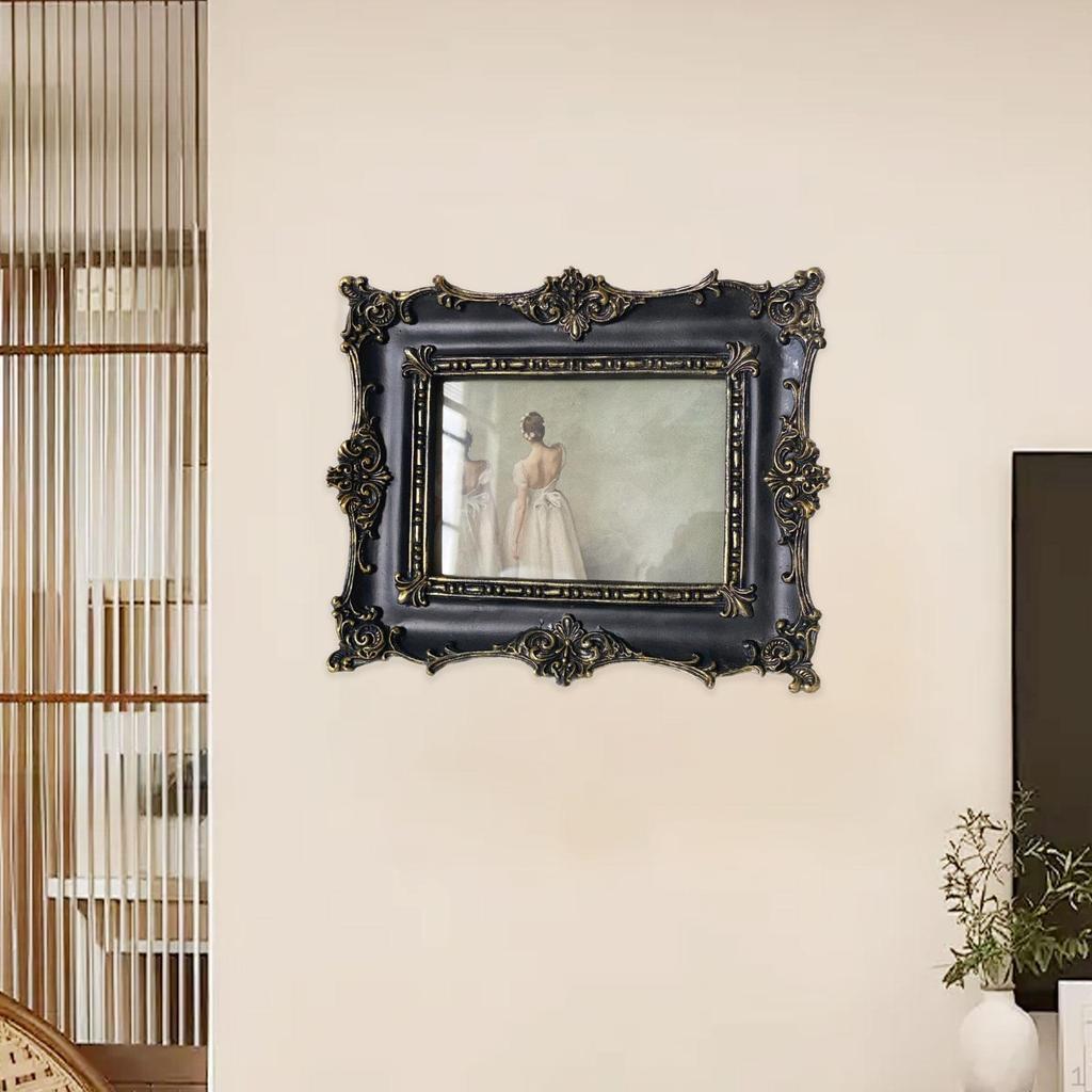 Antique Picture Frame for Hallway Decoration Elegant Rectangle Design Wall Mount