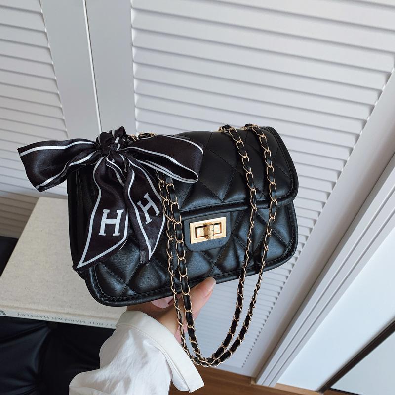 Faux Leather Quilted Chain Shoulder Bag for Women, Chic Crossbody Square Purse, Elegant Single Strap Handbag