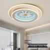 Smart LED Ceiling Light - Round/Square Modern Design, Three-Color Dimming for Bedroom or Guest Room.