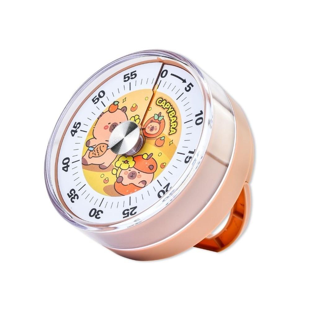 

Mechanical Timer Cartoon Capybara Countdown Timer Kitchen Desk Timer Classroom Setting коричневий