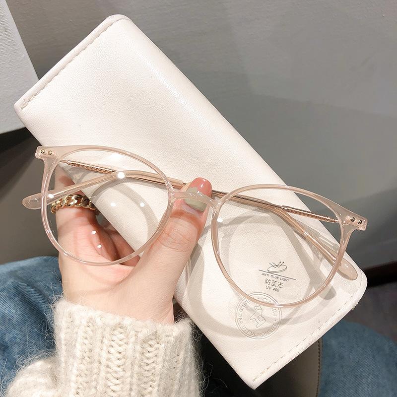 Myopia Glasses For Women Men Luxury Round Frame Anti Blue Rays Near Sight Eyewear Optical Minus Eyeglasses Diopter 0 To -4.0