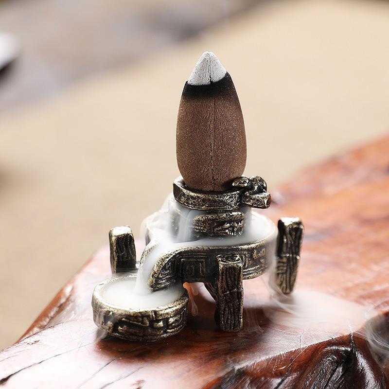 Antique Backflow Incense Burner Graphite Incense Stand Diy Home Zen Waterfall Decoration Tea Ceremony Ornaments