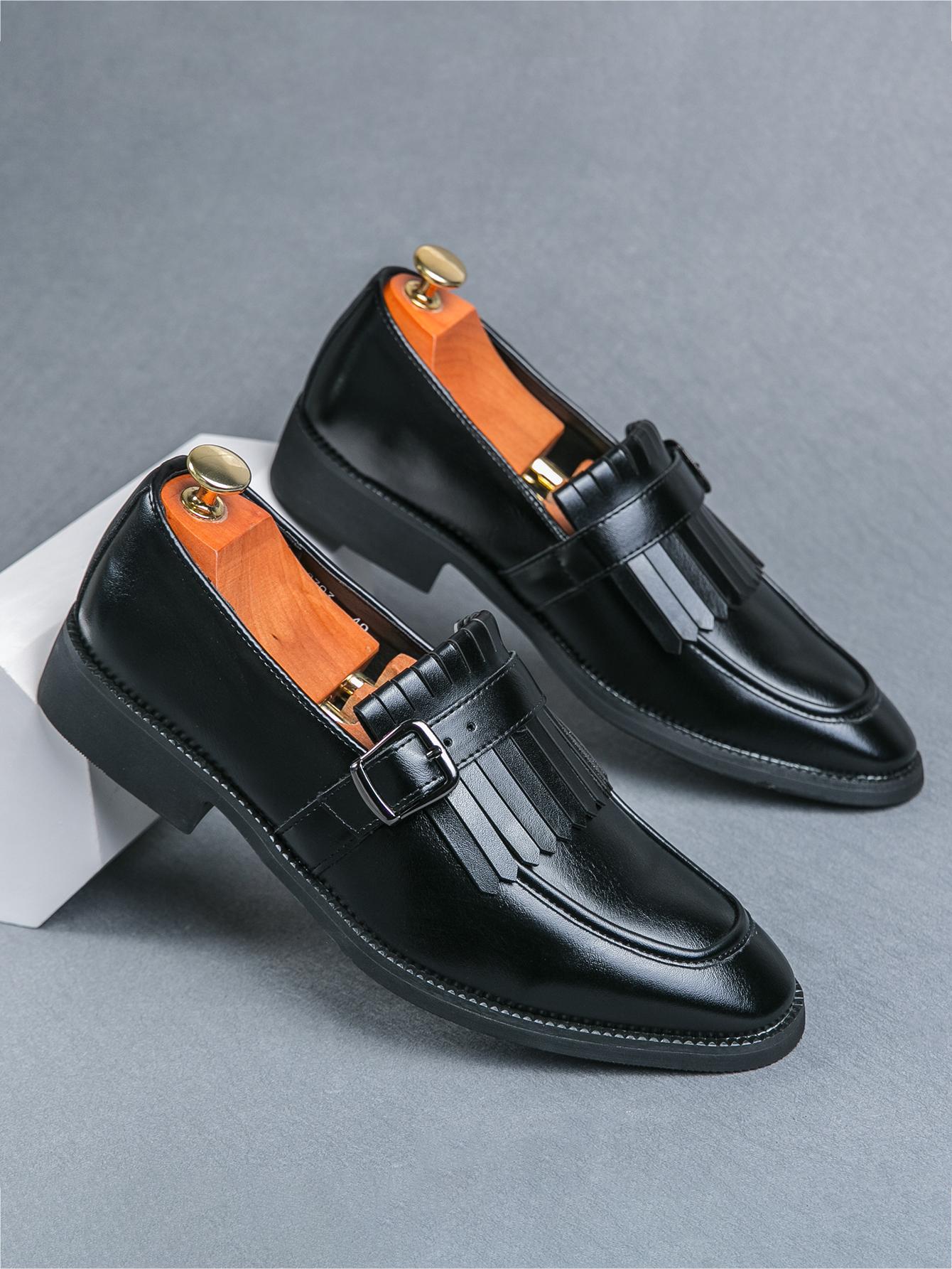 

Fashion Trendy men s pointed leather shoes Fashion designer style Party wedding casual business men s Large size Slip on loafer 38-46 46 чёрный