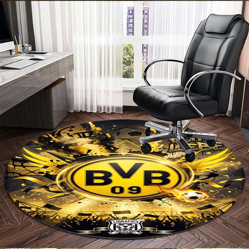 Borussia DortmundBVB Print Round Rug, Washable Floor Carpet, For Entryway Dorm Laundry Room Office Study, Home Decor Birthday Christmas Gift