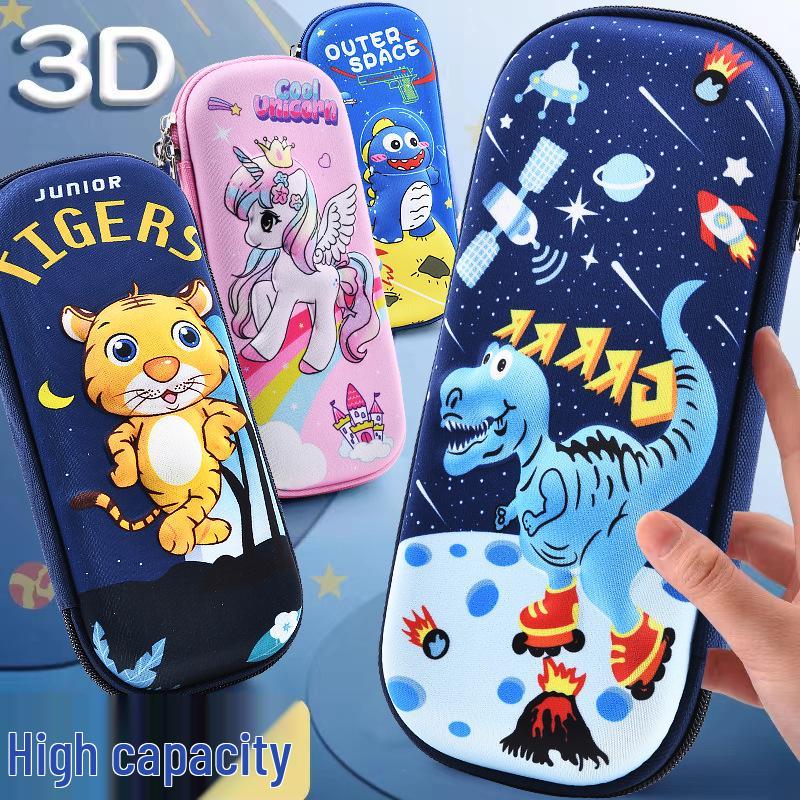 Korean Style 3D Cartoon EVA Pencil Case for Elementary Students - Large Capacity for Boys & Girls
