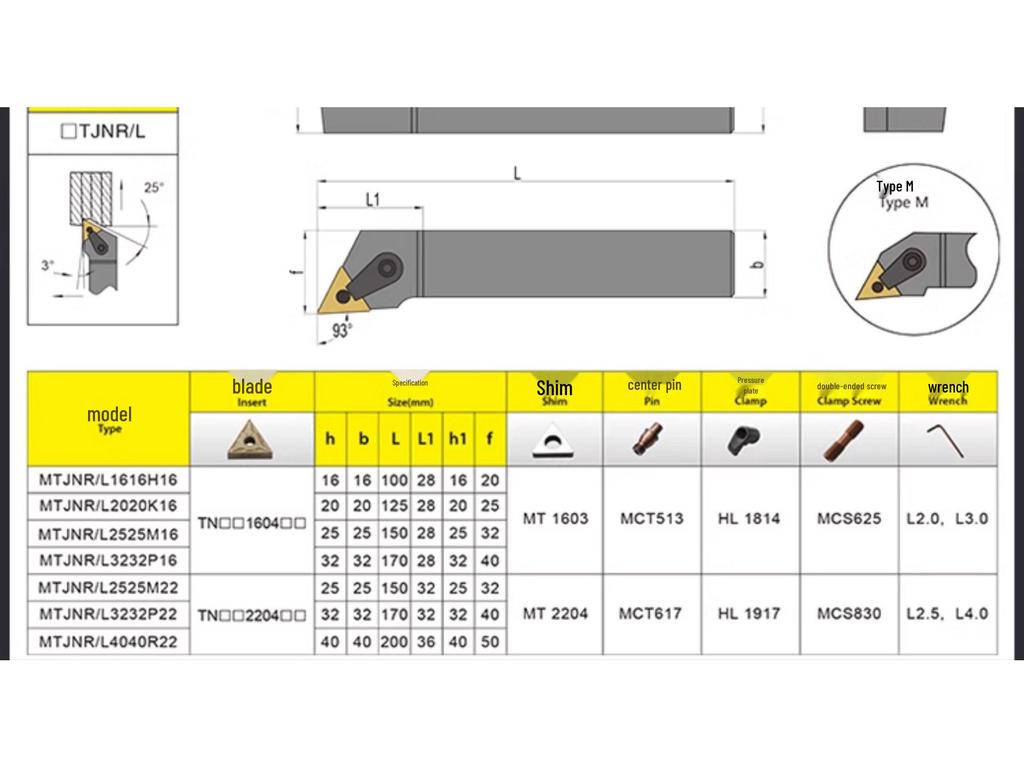 CNC Tool Holder: Peach-Shaped Face Turning Tool MWLNR/MTJNR20