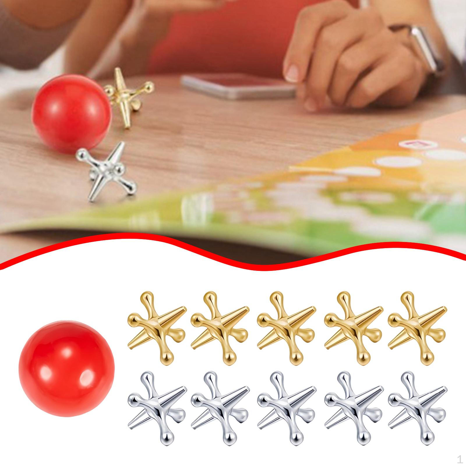 

Jacks Game Set Stocking Stuffers Sturdy with Balls Party Favors Gifts Desktop Toy Entertainment for