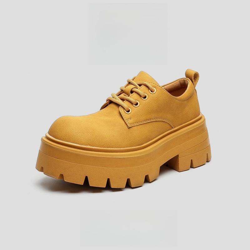 Big Head Derby Shoes for Men and Women, New Couple Leather Shoes, Thick Sole Heightening Men's Casual Leather Shoes