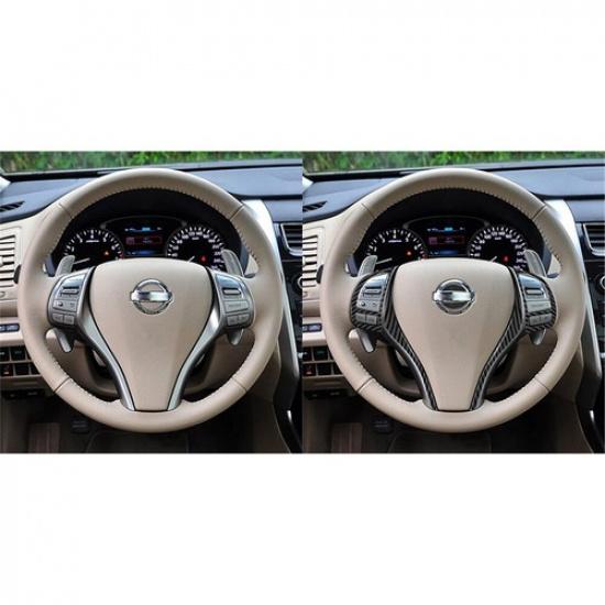 6Pcs Carbon Fiber Steering Wheel Accent Cover Trim For Nissan Altima Sedan