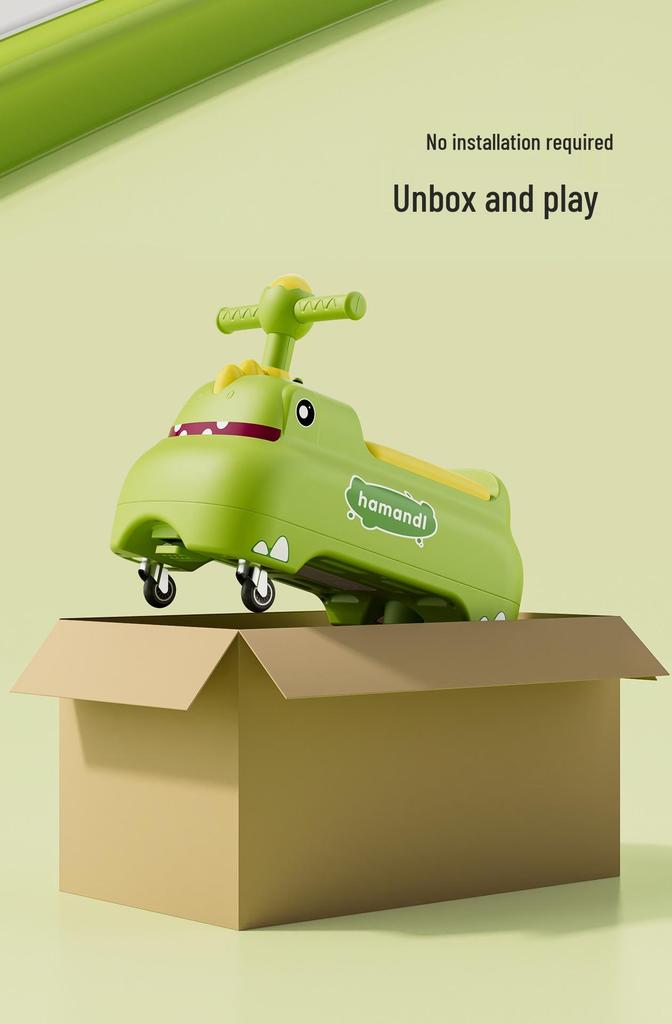 Dinosaur Ride-On Car for Toddlers Aged 1-3 – Four-Wheel Balance Scooter for Boys and Girls