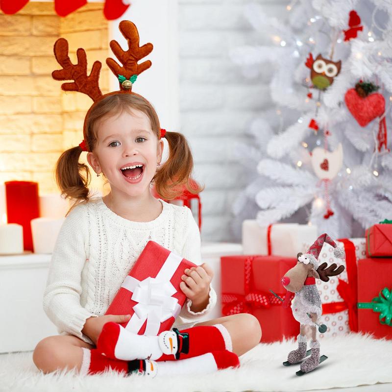 Snow Skis Decoration 2X Snowboard Props With Ski Poles Christmas Desktop Ornaments For Christmas Gnome And Christmas Decoration