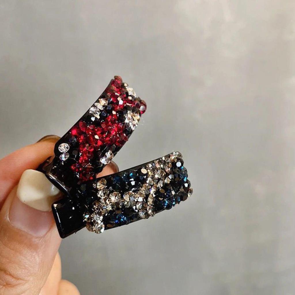 Rhinestone Bangs Duckbill Hair Clips Barrettes Small Bow Hairpin Hair Accessories for Women Hairpin Ponytail Headwear