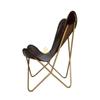 Sessel, indisches Leder, Schmetterlingsstuhl, Eisenständer, Leder-Loungesessel