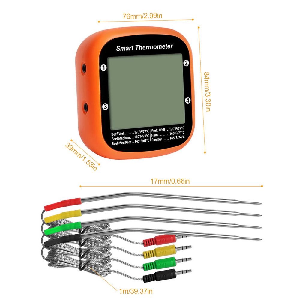 Smart Meat Thermometer Digital Wireless with Dual Probes  Instant Read Food Thermometer APP Control