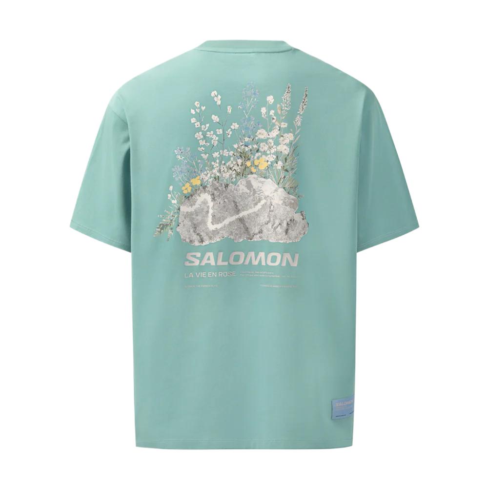 SALOMON UNI T Shirts Unisex Bright Blue Mint Crew Neck Moderate Straight Fit C30693